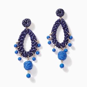 {Lilly Pulitzer} Raffia Earrings in Alba Blue - NWT